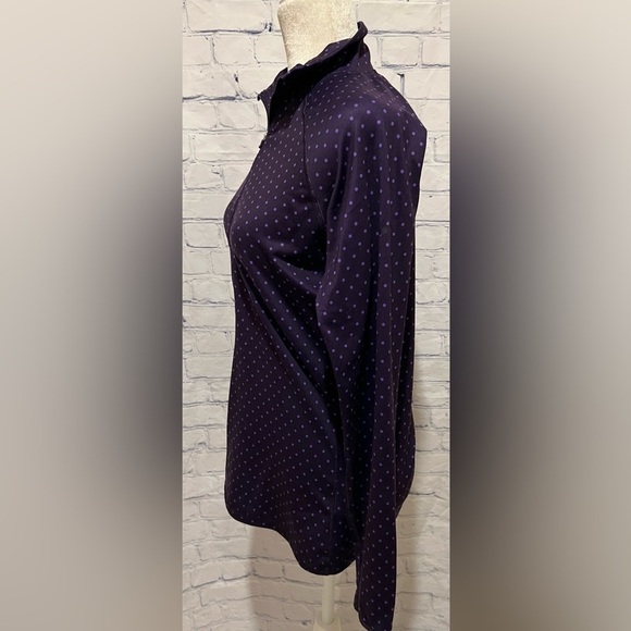 Nike Pro Dri-Fit Half-Zip Running Top Purple Polka Dot Size Large - Picture 3 of 8